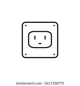 Isolated electrical outlet illustration on white for icon or design use