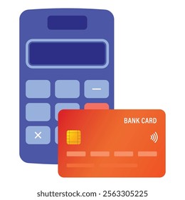 Isolated Electronic calculator with card