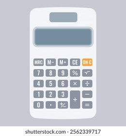 Isolated Electronic calculator in flat style