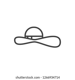 Isolated elegant headgear icon line symbol on clean background. Vector woman hat element in trendy style.
