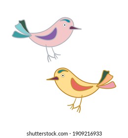 broche de elementos aislados, vector de vectores de vástago de aves 
