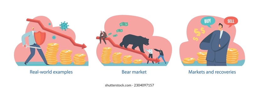 Isolated Elements With Bear Market Characterized By Prolonged Price Declines And Pessimistic Investor Sentiment