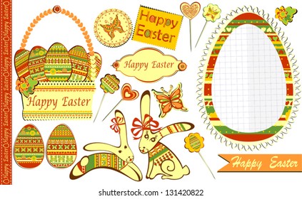 Isolated Elements for Easter Scrapbook, Vector Version