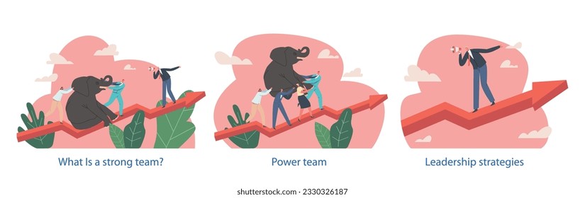 Isolated Elements With Strong Powerful Team Unite To Lift An Elephant, Defying The Odds And Surpassing Expectations