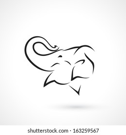 Isolated elephant head - vector illustration
