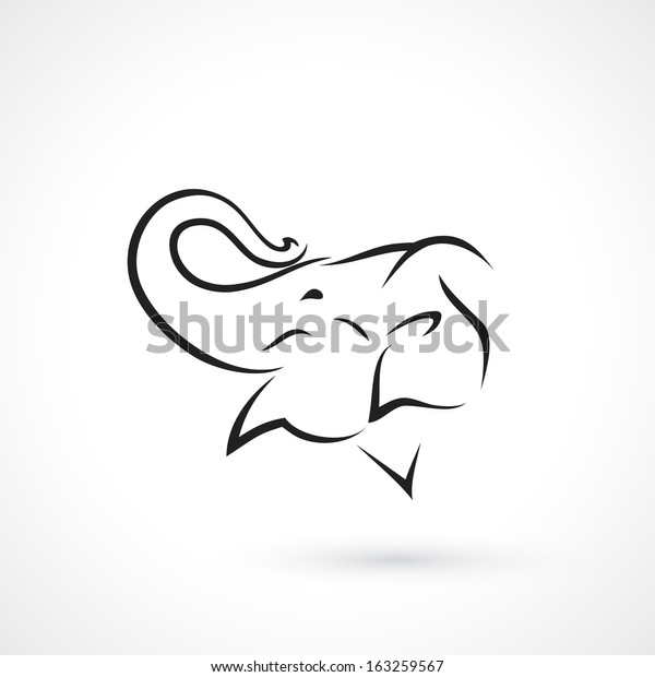 Isolated Elephant Head Vector Illustration Stock Vector (Royalty Free ...