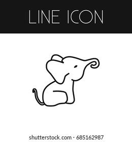 Isolated Elephant Outline. Proboscis Vector Element Can Be Used For Elephant, Trunked, Proboscis Design Concept.