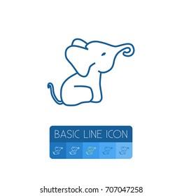 Isolated Elephant Outline. Proboscis Vector Element Can Be Used For Elephant, Trunked, Proboscis Design Concept.