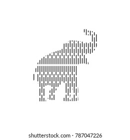 Isolated Elephant vector, Abstract Line art