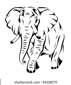 isolated elephant - vector illustration