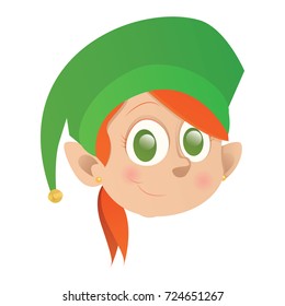 Isolated elf avatar on a white background, vector illustration