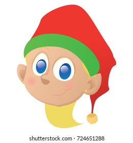 Isolated elf avatar on a white background, vector illustration