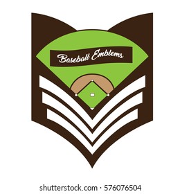Isolated emblem with a baseball field, Vector illustration
