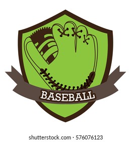 Isolated emblem with a baseball glove, Vector illustration