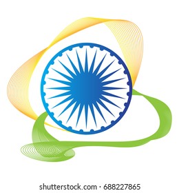 Isolated emblem of the flag of India, Vector illustration