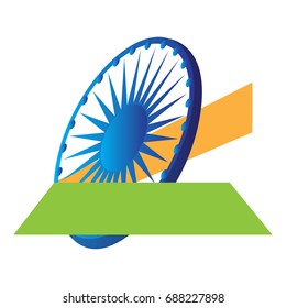 Isolated emblem of the flag of India, Vector illustration