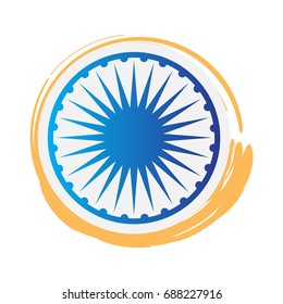 Isolated emblem of the flag of India, Vector illustration
