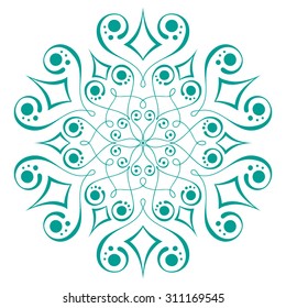 isolated emerald lace arabesque rosette pattern