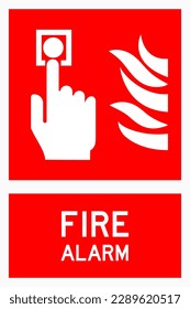 isolated emergency alarm, safety symbols on red rectangle board notification sign for pictograms, icon, label, logo or package industry etc. flat style vector design.