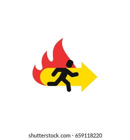 Isolated Emergency Flat Icon. Fire Exit Vector Element Can Be Used For Emergency, Fire, Exit Design Concept.