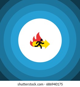 Isolated Emergency Flat Icon. Fire Exit Vector Element Can Be Used For Emergency, Fire, Exit Design Concept.