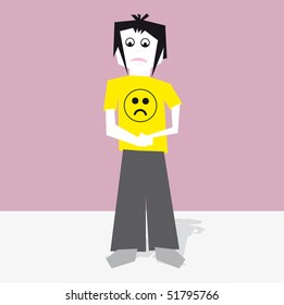 isolated emo boy vector illustration cartoon