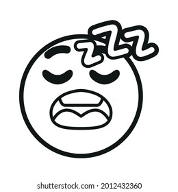 Isolated emoji face sleeping icon Vector illustration