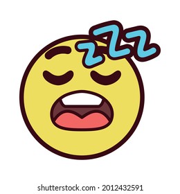 Isolated emoji face sleeping icon Vector illustration