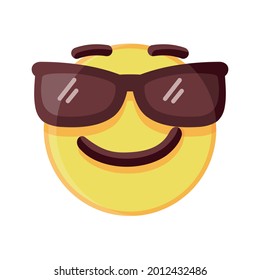 Isolated emoji face with sunglasses Vector illustration