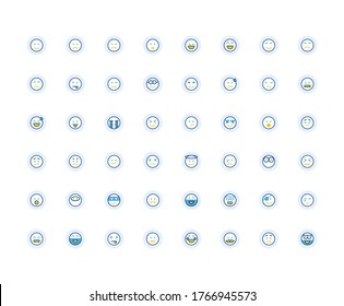 Isolated Emoticon Icon Pack with Multicolor style