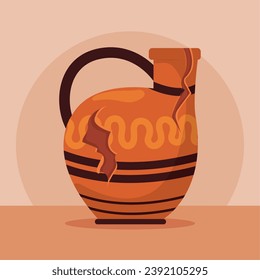 Isolated empty broken artisan vase icon Vector illustration
