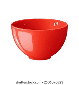 isolated empty ceramic bowl watercolor illustration