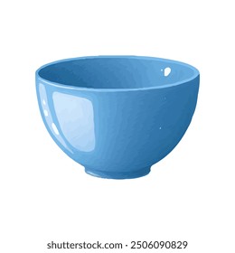 isolated empty ceramic bowl watercolor illustration