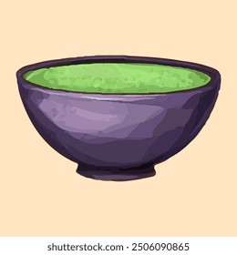 isolated empty ceramic bowl watercolor illustration