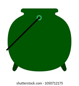 Isolated empty coin pot. Patrick day
