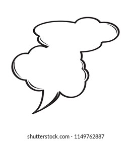Isolated empty comic speech bubble