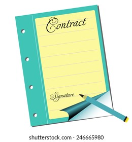 Isolated empty contract waiting to be filled in. Contract concept
