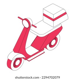 Isolated empty delivery motorcycle image Vector