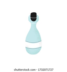 Isolated empty glass bottle in modern flat style. Cartoon simple object for liquid souce, oil, water, logo, icon. Vector illustration