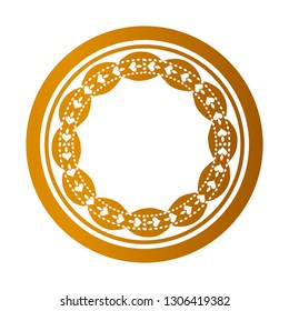 Isolated empty gold label. Vector illustration design