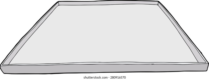 Isolated empty hand drawn cartoon tray illustration