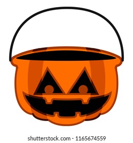 Isolated empty jack-o-lantern for candies. Vector illustration design