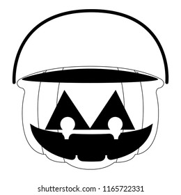 Isolated empty jack-o-lantern for candies. Vector illustration design