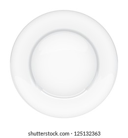 Isolated empty plate on white background