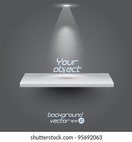 isolated Empty shelf for exhibit. Vector eps 10
