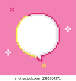Isolated empty speech bubble Pixel art Vector