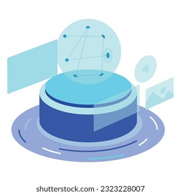 Vector de holograma de tecnología vacía aislado