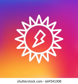 Isolated Energy Outline Symbol On Clean Background. Vector Solar Element In Trendy Style.