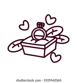 Isolated engagement ring. Valentines day - Vector illustration