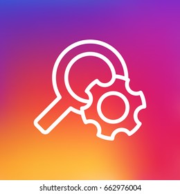 Isolated Engine Outline Symbol On Clean Background. Vector Search Element In Trendy Style.